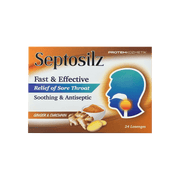 Septosilz Relief Of Sore Throat Ginger & Curcumin 24 Lozenges