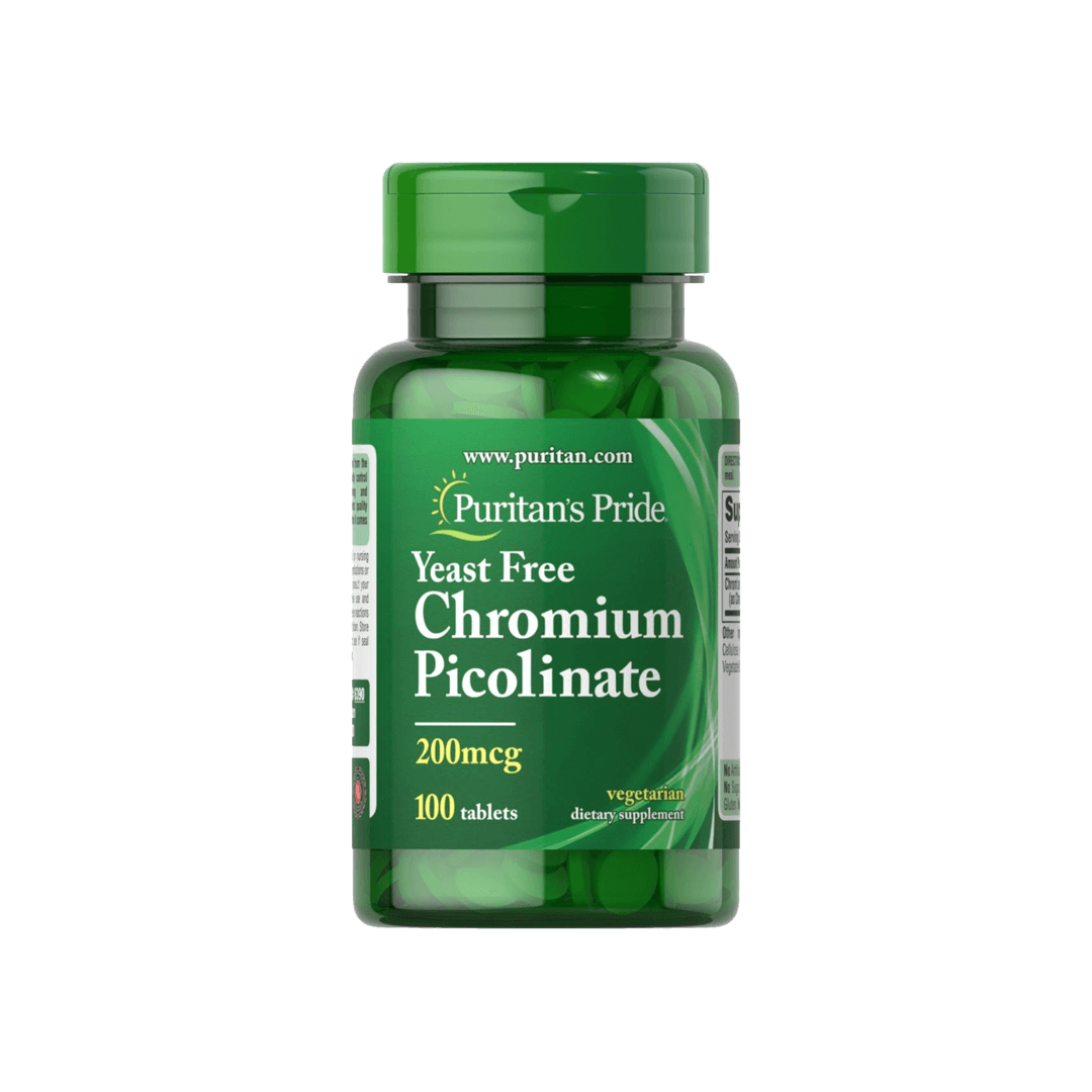 Puritan's Pride Yeast Free Chromium Picolinate 200mcg 100 Tablets