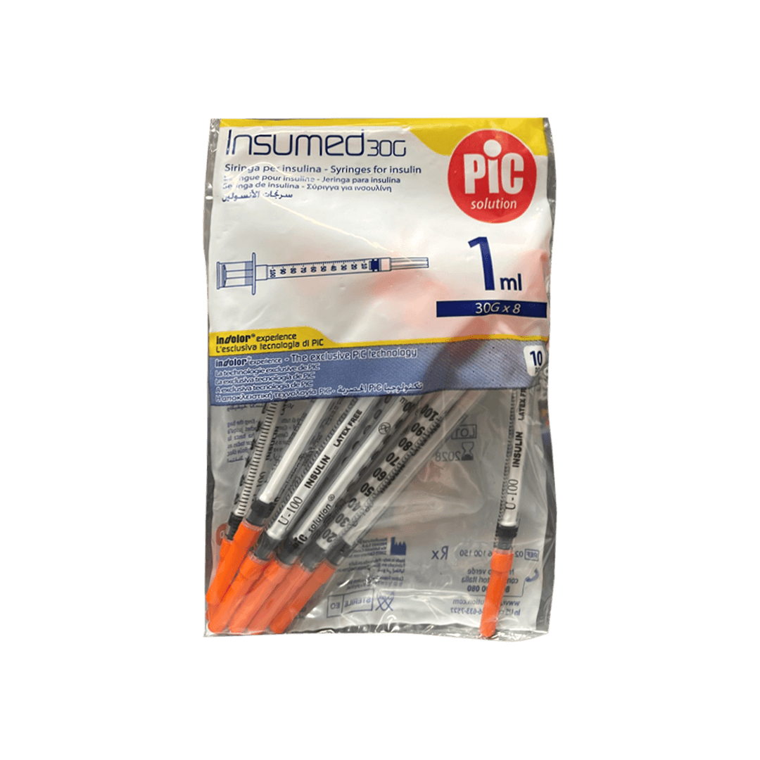 Pic Insumed Syringe 0.30 X 8mm 1ml 10pcs