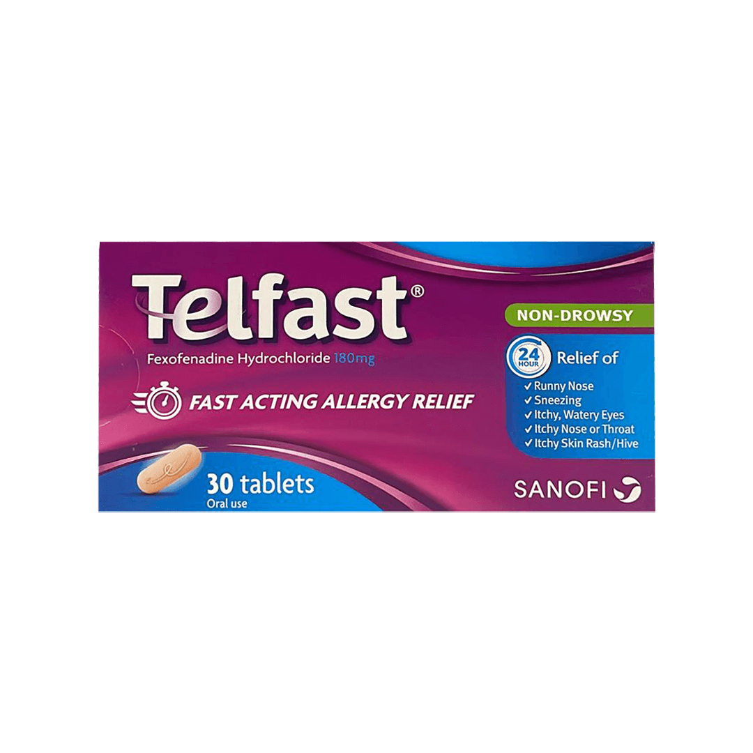 Sanofi Telfast 180mg 30 Tablets